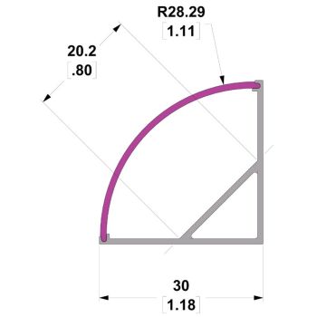 2m Kit 20.2mm Wide Corner Aluminium Profile Ledal23m2