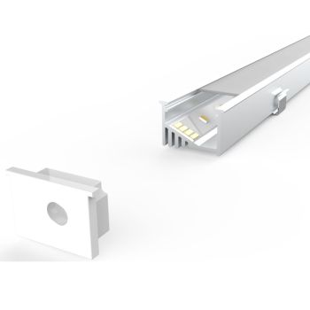 Recessed LED Profile, 1m Kit 19mm Wide With Internal Angle Mount Ledal42