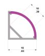 LED Corner Profile, 3m Aluminum Extrusion for 10mm Wide LED Strips - LEDal03m3