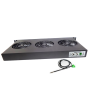 1U 19-inch Rack Mount Thermostatic Quiet Fan Tray with Fahrenheit Display