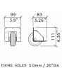 75mm / 2.95" Recessed Black Castor W2080