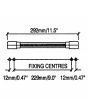 Strap Handle 292mm/11.5in With Metal End Caps H1195
