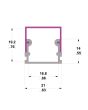1m Kit 16.8mm Aluminium Profile Track With Rectangular Cover