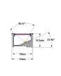 Recessed LED Profile, 1m Kit 19mm Wide With Internal Angle Mount Ledal42